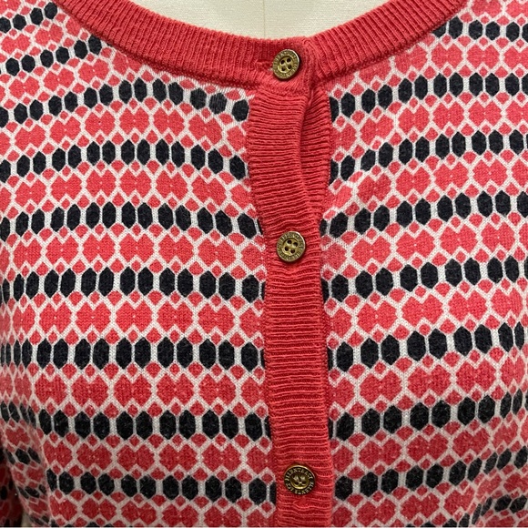 Ellen Tracy abstract patterned red and black cardigan / M / EUC - Picture 6 of 14